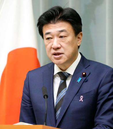 記者会見する木原官房長官＝１７日午前、首相官邸