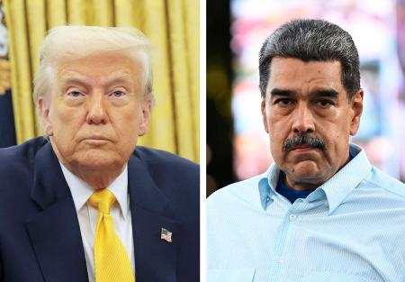 トランプ米大統領（左）とベネズエラのマドゥロ大統領（ともにゲッティ＝共同）