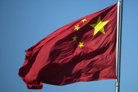 中国の国旗＝北京（共同）