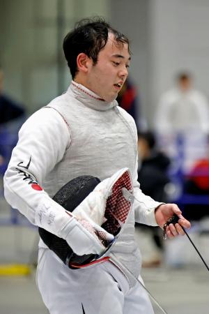 決勝トーナメント３回戦　イタリア選手に敗れた永野雄大＝北九州メッセ