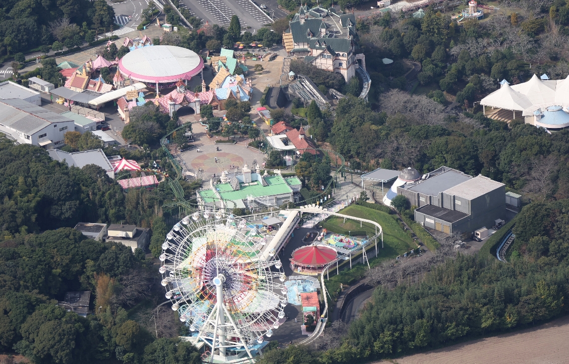ハーモニーランド＝日出町藤原（本社チャーター機から撮影）
