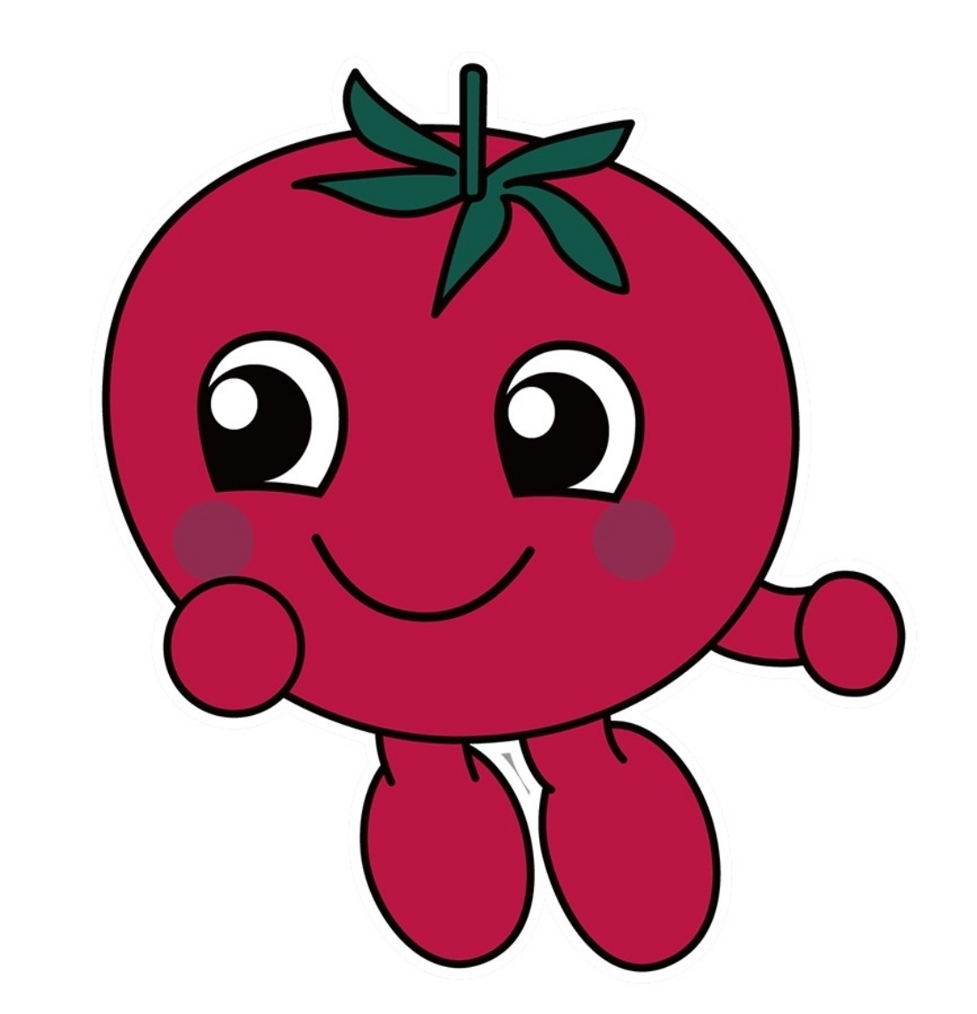 名前を募集しているトマトを模したキャラクター