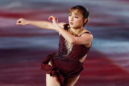 エキシビションで演技する坂本花織＝国立代々木競技場