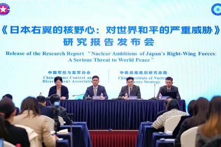 北京で開かれた「日本の核への野心」に関する研究報告会＝８日（共同）