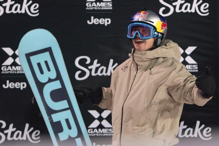 スノーボード男子ビッグエアで２連覇した荻原大翔＝アスペン（ゲッティ＝共同）