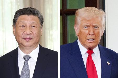 中国の習近平国家主席（新華社＝共同）、トランプ米大統領（ロイター＝共同）