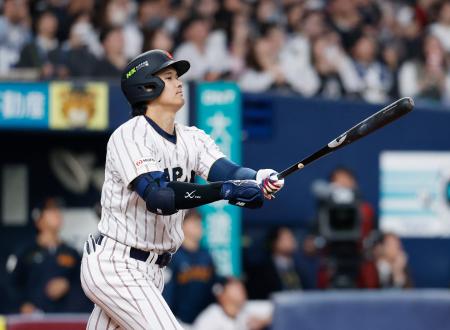 ７回日本代表無死、左飛に倒れる大谷＝京セラドーム
