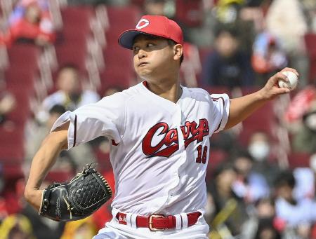 阪神戦に先発し、５回無失点の広島・森＝マツダ