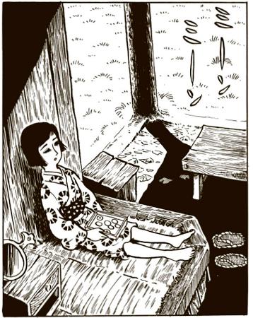 ちくま文庫「つげ義春コレクション　紅い花／やなぎ屋主人」から（（Ｃ）つげ義春）