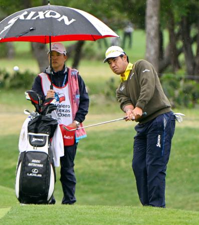 最終ラウンド、通算９アンダーで２１位の松山英樹＝ＴＰＣサンアントニオ（共同）