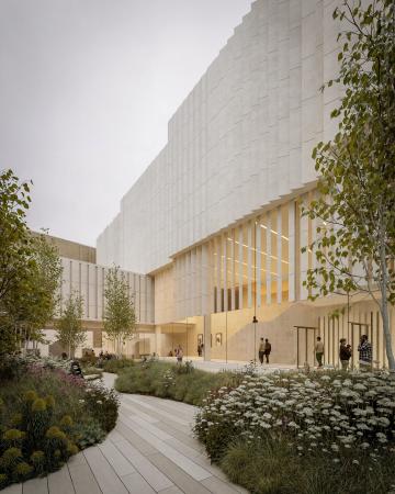 新たに建設される展示施設の入り口部分の完成予想図（（Ｃ）Ｋｉｎ　Ｃｒｅａｔｉｖｅｓ）