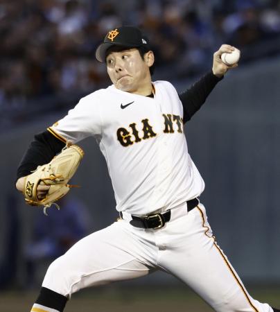 中日戦に先発した巨人・竹丸＝上毛敷島