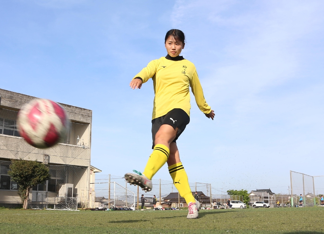 「力強いプレーも見せていきたい」と意気込む柳ケ浦高の竹田