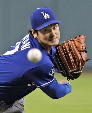 アストロズ戦に先発登板したドジャース・大谷＝ヒューストン（共同）
