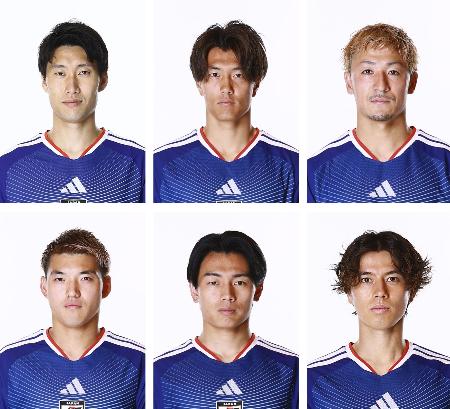 （上段左から）鎌田大地、小川航基、前田大然、（下段左から）堂安律、上田綺世、田中碧