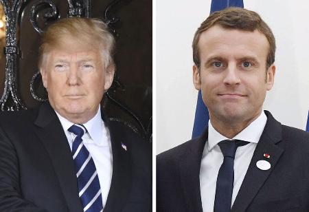 トランプ米大統領、フランスのマクロン大統領