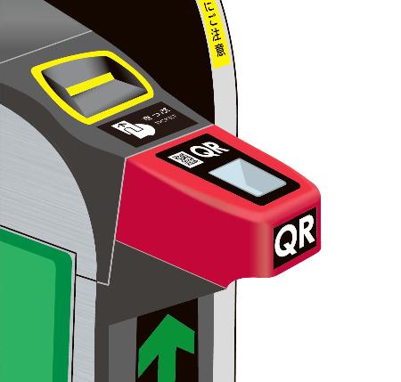 ＪＲ東日本のＱＲコード式の切符に対応した自動改札機のイメージ（同社提供）
