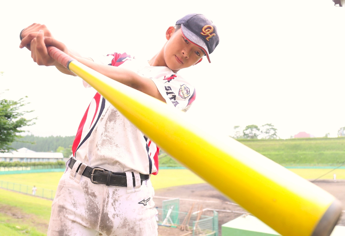 中学硬式野球リトルシニアの全米選手権に臨む後藤彗臣選手＝竹田市直入総合運動公園野球場