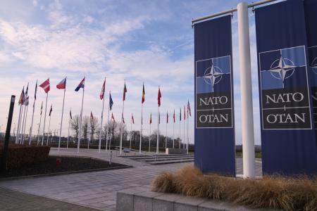 ブリュッセルのＮＡＴＯ本部＝１月（ＡＰ＝共同）