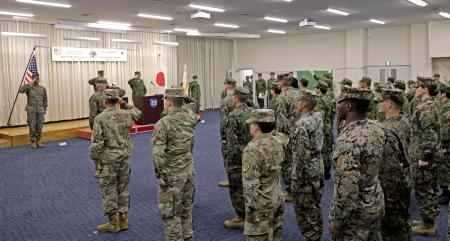 熊本市の陸自健軍駐屯地で行われたレゾリュート・ドラゴンの開始式＝２０日午前