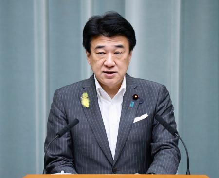 記者会見する木原官房長官＝２日午前、首相官邸