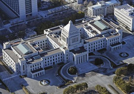 国会議事堂（共同通信社ヘリから）