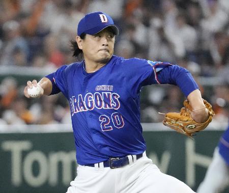 巨人戦に先発し、７回途中１失点で２勝目を挙げた中日・涌井＝東京ドーム