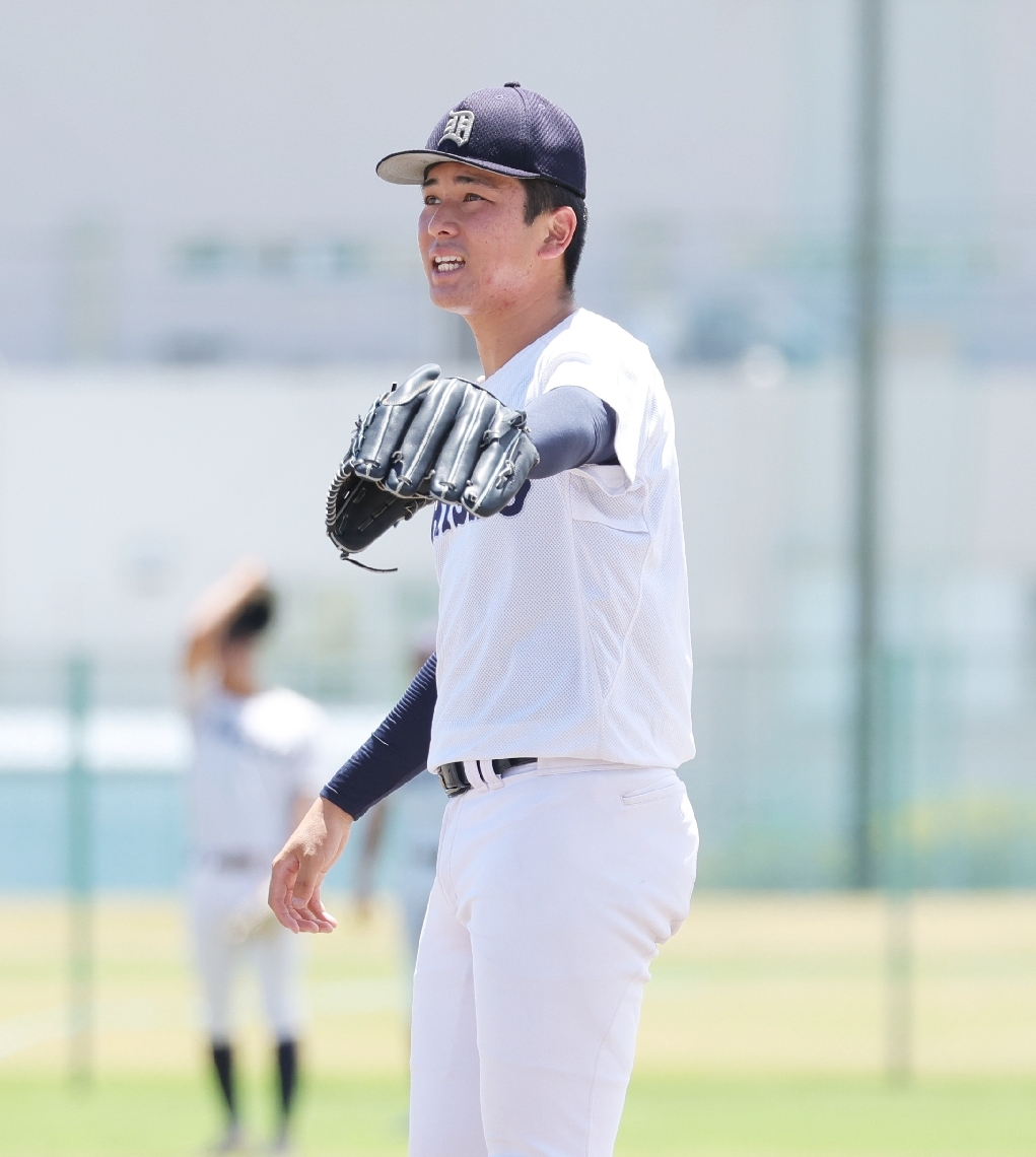 甲子園でも先発が予想される米田＝兵庫県伊丹市の住友総合グラウンド