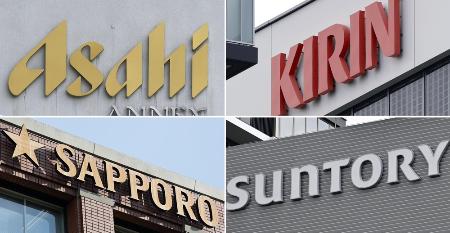 ビール大手４社のロゴ