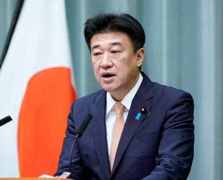 記者会見する木原官房長官＝２８日午前、首相官邸